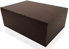 Wooden Storage Box for Home - Large Wood Keepsake Box with Lid - Dark Brown Wood