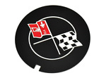 Car Valve Cover Emblem Crossed Flag Black For Chevy C3 Corvette Camaro 1969-1982 (For: Chevrolet)
