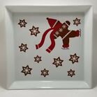 Crate and Barrel Gingerbread Man and Stars Square Serving Platter