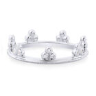 Crown Ring with 0.08 Ct Natural Diamonds in 14K Gold Plated Sterling Silver