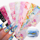 10pcs Marble Transfer Foils for Nail Art Stickers Colorful Holo AB Paper Wraps