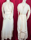 PRETTY Edwardian 1910 Cream Silk Dress Draped Details Fancy Button