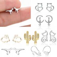 Stainless Steel Stud Earrings for Women Girls Fashion Animal Silver Jewelry Gift