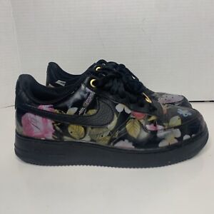 Nike Air Force 1 Low Floral Black Women’s Size 8.5 Sneakers Shoes Casual 171