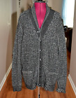 Rag & Bone NWOT Oversized Black/Grey Button down Chunky knit Cardigan, XL