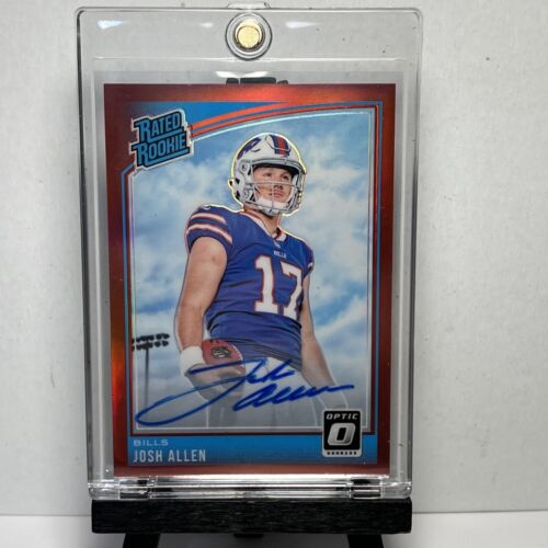 New Listing2018 Optic Josh Allen Rated Rookie Red Prizm Auto #’d 5/50