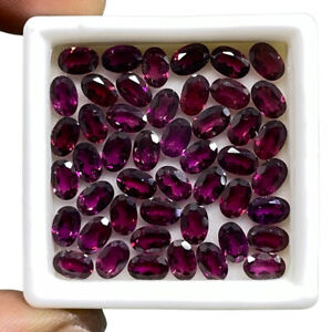 25 Pcs Natural Rhodolite Garnet Loose Gemstones Wholesale Lot 6.2x4.2mm Oval Cut