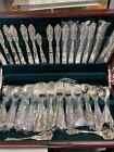 F.B.Rogers French Roses Plated 64 + extra Pieces Flatware Set.