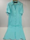 Sag Harbor Women's 12 Dress Maxi Vintage Shoulder Pads Tie Sleeves Linen Blend