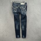 Rock Revival Skinny Jeans Womens 24 Fit 26x34 Elaina Blue Pants Low Rise Y2K