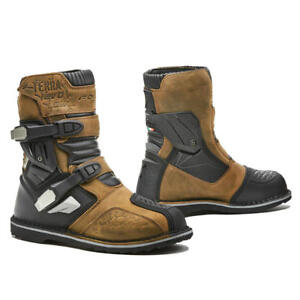 motorcycle boots | Forma Terra Evo Low UNBOXED adventure adv brown dual short