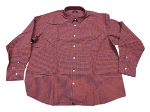 UNTUCKit Tardio Men's Long Sleeve Button Up Shirt Red Checker Regular Fit