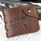 Retro Men's Brown Leather Wallet Card Holder Clutch Bifold Purse Front Pocket US