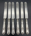 6 Pc Tiffany Old French Silver Plate Luncheon Knifes No Monograms 9 1/4”