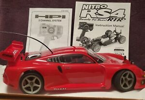 HPI Racing Nitro RS4 Red Porshe 911 GT1 Vintage Excellent Condition RTRw/Manuals