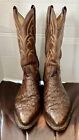 Tony Lama Western Cowboy Boots 06001 Full Quill Ostrich Brown Mens Sz 11 EE READ
