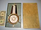 Vintage Springfield Thermometer  Forecast brass tone plastic Nautical Ship wheel