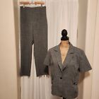 Sag Harbor Women's 12 Gray Short Sleeve Jacket & Matching Pants Suit Set