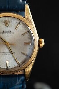 RARE Rolex 1024 Oyster Perpetual FLORENTINE Mens Gold Cap Watch Cal. 1560