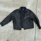 Vintage Gap Leather Jacket Black Bomber Heavy Leather 90's Mens XXL 2XL - LN