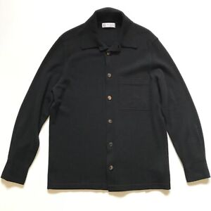 Brunello Cucinelli Button Front Cardigan Sweater Mens 52 XL Black Cashmere Wool