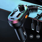 RGB Bluetooth 5.0 FM Wireless Transmitter Charge Cable MP3 Drive USB C Car Parts (For: Ford Transit Connect)
