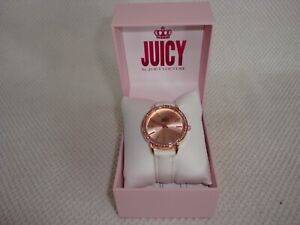 New Juicy Couture Pink Face/White Band Wristwatch