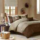 King Size Comforter Set Brown Rustic Cabin Lodge Farm All Seasons Bedding 7Pc