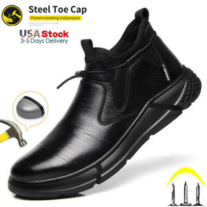 Men's Safety Steel Toe Work Boots Indestructible Waterproof Non-slip Shoes D