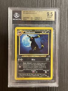 2001 NEO DISCOVERY UNLIMITED ENG 9.5 BGS UMBREON HOLO R swirl No Psa