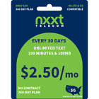 $2.50/Mo nxxt Prepaid Flex Plan | UNLIMITED Text, 100 Minutes, 100MB High Speed