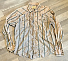 VTG Scully Men’s Shirt Long Sleeve Snap Front Western Rock y2k Distressed SZ L
