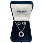 Rare Montana Silversmiths Earring and Necklace Set with Bling Horseshoes NIB