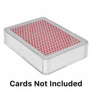Empty Clear Playing Card Deck Protector Coin Storage Box Poker Badge Case Holder