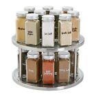 2 Tier Lazy Susan 360° Turntable Kitchen Spice Organizer Rack for Cabinet 10.5