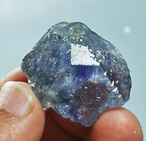 31g Natural Transparent Tanzanite Blue Fluorite Overgrowt Mineral Specimen/China