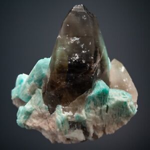 Microcline var Amazonite with Smoky Quartz, Florissant, Colorado, 2210-118