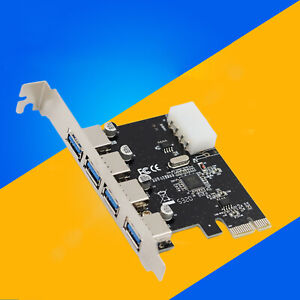 PCI-E Express to 4 Port USB 3.0 Expansion Card Adapter 1 to 4 PCIE Splitters jmq