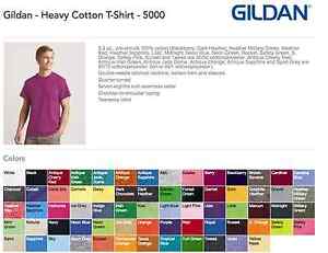 100 Gildan T-SHIRTS BLANK BULK LOTS Colors or 108 White Plain S-XL Wholesale 50