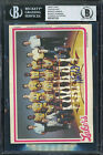 Lakers Magic Johnson Signed 5x7 1980 Topps Team Posters #8 Card BAS Slabbed
