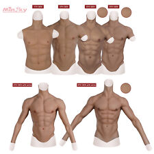 Silicone Realistic Men Chest Muscle Body Suit with Arms Cosplay Enhancer Costume