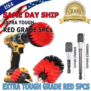 5PCs Home Drill Brush Attachment Power Scrubber Car Cleaning Kit Combo Scrub Tub