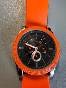 Express Orange Watch Japan Movement Stainless Silicon Band Men’s