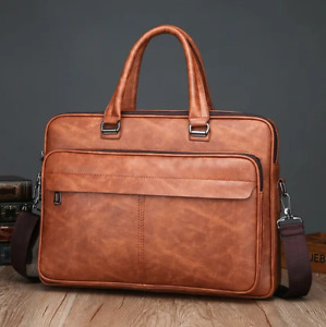 Mens Business Tote Retro Briefcase Shoulder Messenger Bag Laptop Satchel Handbag