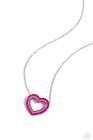 Paparazzi Hyper Heartland - Pink -& Iridescent Rhinestones - Necklace & Earring