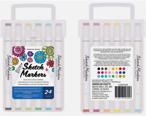 American Crafts Sketch Markers Collection Dual Tip 24 Colors Pack 34007550