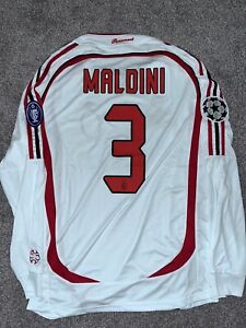 2007 Champions League Final AC Milan Away Long MALDINI #3 Soccer Jersey Large