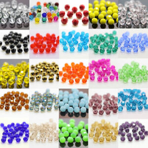 4mm 6mm 8mm 10mm Round Glass Beads Faceted Crystal Beads Jewelry Making Findings