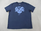 North Carolina Tarheels Shirt Mens Large Blue Nike Crewneck UNC Print Swoosh