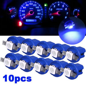 10X T5 B8.5D 5050 SMD Blue Car LED Dashboard Instrument Light Bulb Accessories (For: Toyota Prius V)
